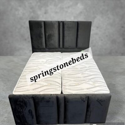 Charcoal Dual Panel Ottoman Bed