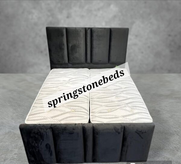 Charcoal Dual Panel Ottoman Bed