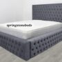 Luxury Grey Velvet Chesterfield Ottoman Bed Frame
