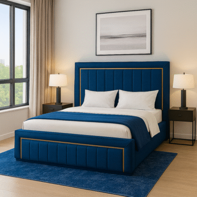 Glass Line Sleigh Bed