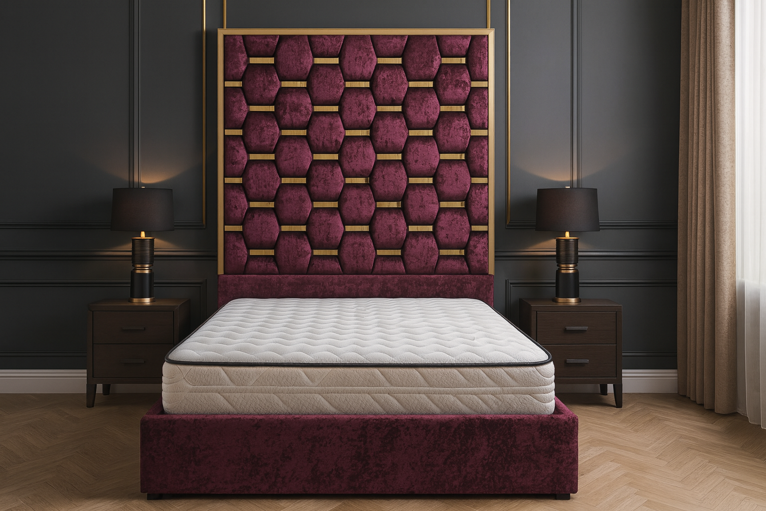 luxury gold stripes bed